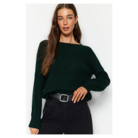 Trendyol Emerald Green Raglánový rukáv pletený svetr