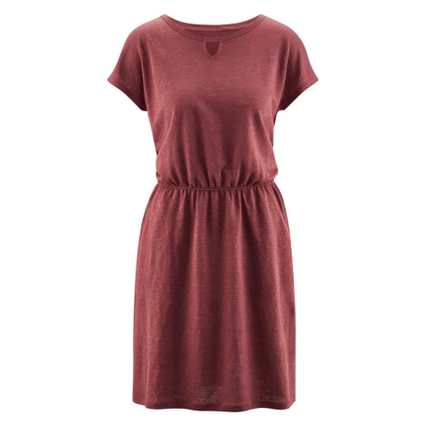 Lněné šaty s průstřihy na ramenou