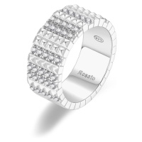 Rosato Blyštivý stříbrný prsten se zirkony Cubica RZCU57