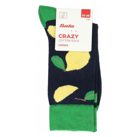 Modro-zelené dámské ponožky s citróny Baťa