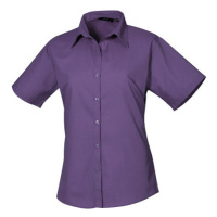 Premier Workwear Dámská košile s krátkým rukávem PR302 Purple -ca. Pantone 269