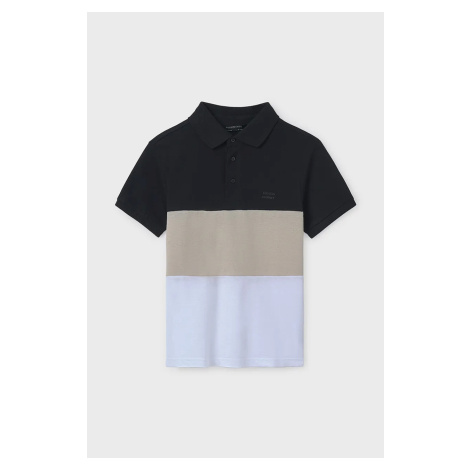 Dětská bavlněná polokošile Mayoral černá barva, 6132