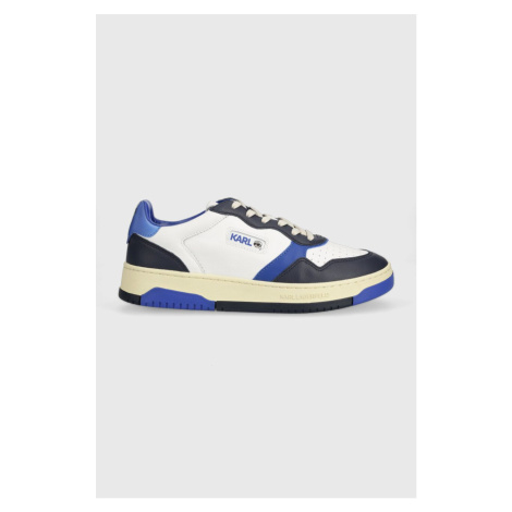 Kožené sneakers boty Karl Lagerfeld KREW NFT tmavomodrá barva, KL53021