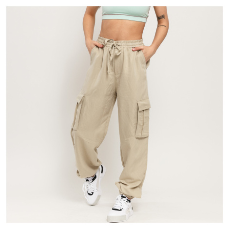 Urban Classics Ladies Viscose Twill Cargo Pants béžové