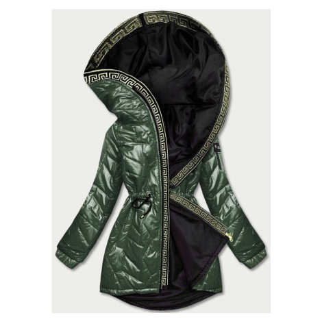 Zelená dámská bunda s ozdobným prošíváním (BR8101-10) S'WEST
