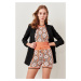 Trendyol Orange Jacquard Summer Knitted Shorts