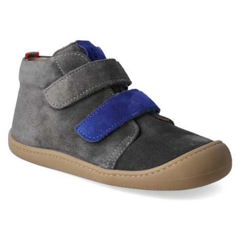 Barefoot kotníková obuv Koel - Plus velour carbon/royal Koel4kids