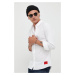 Košile HUGO pánská, bílá barva, slim, s klasickým límcem, 50475687