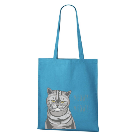 DOBRÝ TRIKO Bavlněná taška s potiskem Naštvaná kočka Barva: Tyrkysová