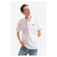 Bavlněné polo tričko Alpha Industries bílá barva, 106600.09-white