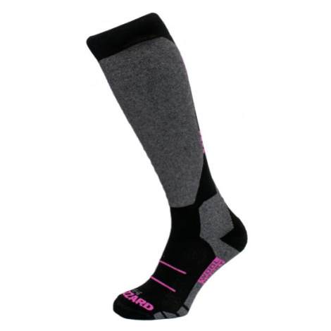 BLIZZARD-Wool Sport ski socks, black/pink Černá