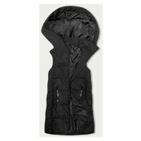 Černá dámská vesta s kapucí (B8175-1)