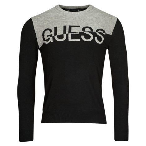 Guess ALEX LS CN LOGO SWEATER Černá