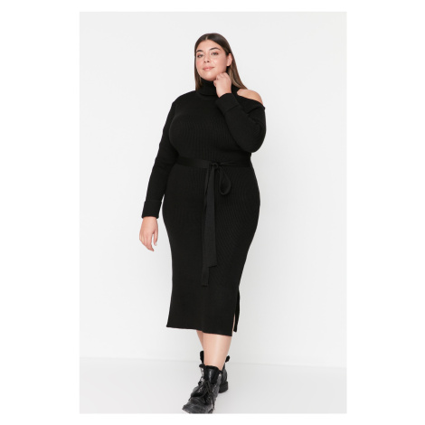 Trendyol Curve Black Cutout Detailed Knitwear Dress