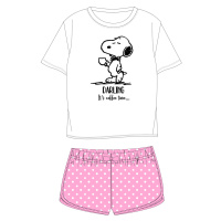 Snoopy licence Dívčí pyžamo Snoopy 5204570, bílá / růžová Barva: Bílá