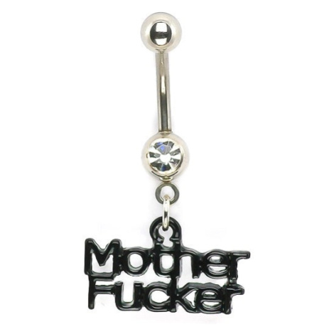 Piercing pupíku zirkon a nápis Mother Fucker - Barva zirkonu: Růžová - P Šperky eshop