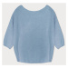 Světle modrý volný svetr s mašlí na zádech (759ART)