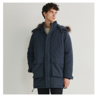 Reserved - Hladká bunda s kapucí - Modrá