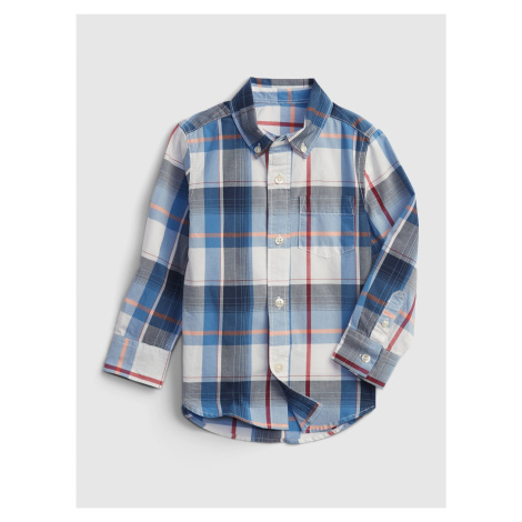 Modrá klučičí dětská košile print poplin shirt GAP