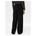 Krepové kalhoty se širokými nohavicemi a elastickým pasem Marks & Spencer černá