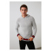 Trendyol Gray Regular Hooded Straight Knit Sweatshirt