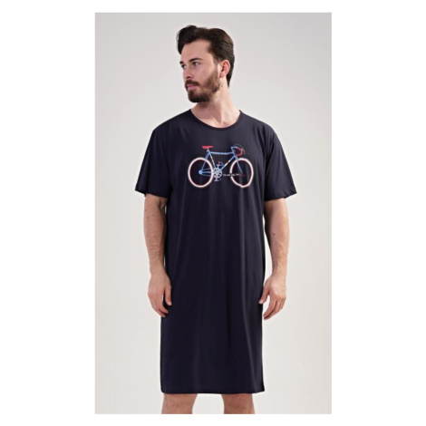 Pánská noční košile Vienetta Secret Bike | tmavě modrá