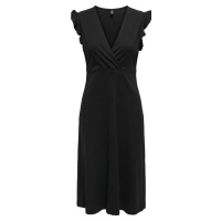 Only Onlmay Life S/L Wrap Midi Dress Šaty černá