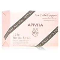 Apivita Natural Soap Rose & Black Pepper čisticí tuhé mýdlo 125 g