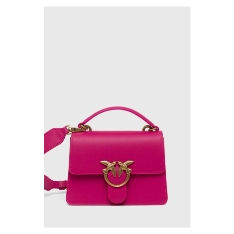 Kožená kabelka Pinko fialová barva, 100071.A0F1