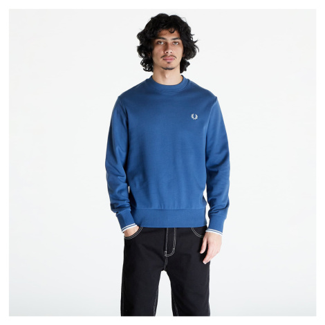 FRED PERRY Crew Neck Sweatshirt Midnight Blue/ Lghice