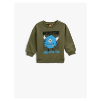 Koton Monster Print Sweatshirt Long Sleeve Crew Neck