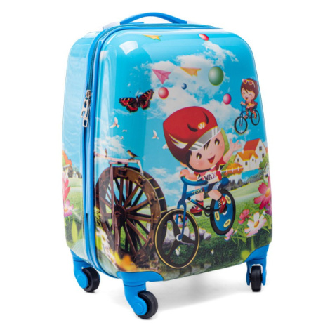 Rogal Modrý dětský kufr na kolečkách "Cyclist" - M (35l)