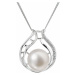 Perlový náhrdelník s řetízkem z pravých říčních perel bílý 22011.1