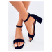 Semišové dámské sandály na podpatku o výšce 6 cm