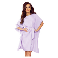 Elegantní šaty NICOLA s opaskem- fialové Lila