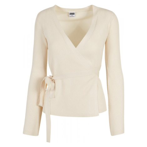 Ladies Rib Knit Wrapped Cardigan - whitesand Urban Classics