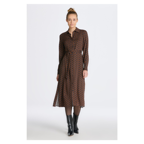 ŠATY GANT SLIM GEOMETRIC SHIRT DRESS modrá