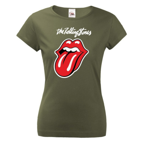 Dámské tričko s potiskem rockové kapely The Rolling Stones - parádní tričko s kvalitním potiskem BezvaTriko