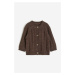 H & M - Propínací svetr z ažurového úpletu - hnědá