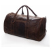 Velká kožená cestovní taška Antoine Green Wood, hnědá