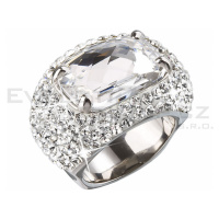 Evolution Group Stříbrný prsten s velkým krystalem bílý 735800.1 crystal