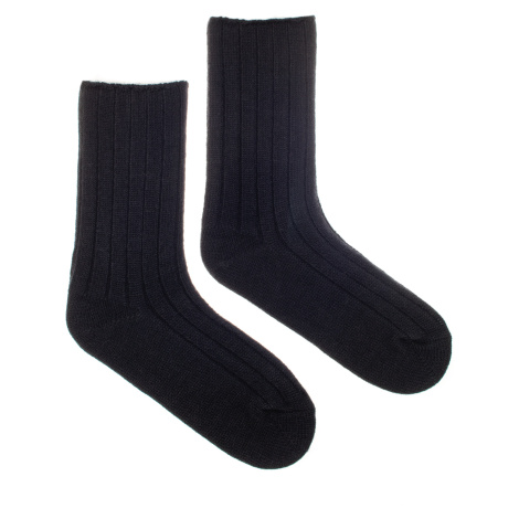 Vlněné ponožky Vlnáč rebro černé Fusakle
