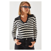 Bianco Lucci Hair Polo Neck Sweater