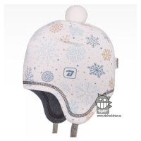 Dětská zimní funkční čepice Dráče - Polárka 30, bílá, vločky Barva: Bílá