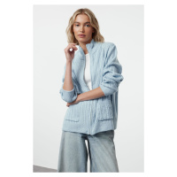 Trendyol Blue Soft Texture Basic Knitwear Cardigan