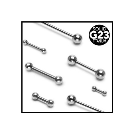 Titanový piercing činka, různé velikosti - Rozměr: 1,6 mm x 8 mm x 4 mm Šperky eshop