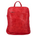 Prostorný koženkový batoh Karolin, červená