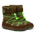 Affenzahn SNOWY WITTY VEGAN SNOWBOOT FROG Green Brown | Dětské zimní zateplené barefoot boty