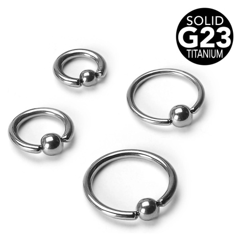 Titanový piercing - kroužek s kuličkou, tloušťka 1 mm - Tloušťka x průměr x velikost kuličky: 1  Šperky eshop