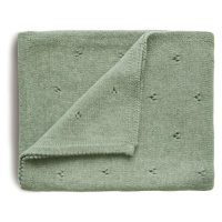 Mushie Knitted Pointelle Baby Blanket pletená deka pro děti Sage 80 x 100cm 1 ks